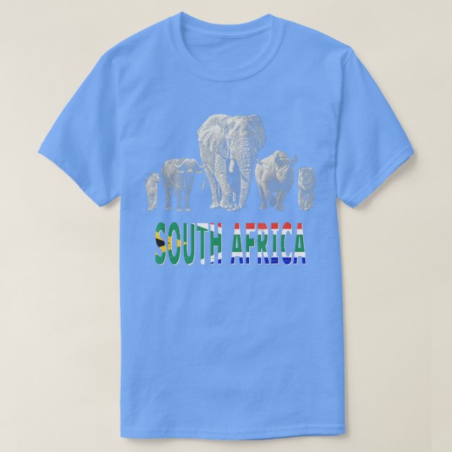 Big Five Wildlife Design for South Africa Safari  T-Shirt (Design Front)