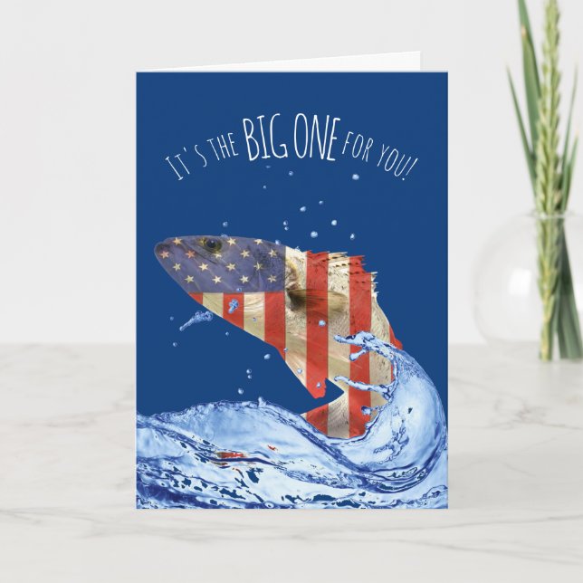 big flag fish for birthday card (Front)