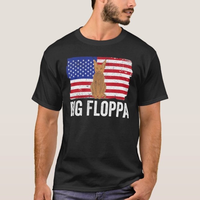 Big Floppa Caracal Cat Meme USA Flag Patriotic_1 T-Shirt (Front)