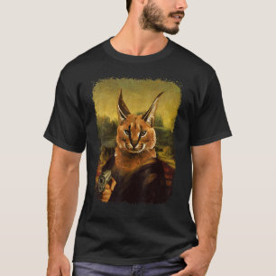 Big Floppa Meme  Caracal retro vintage Cat with gu T-Shirt