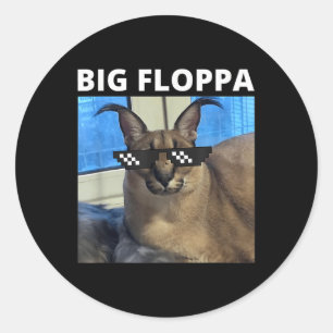 Big Floppa Meme Cat  Classic Round Sticker