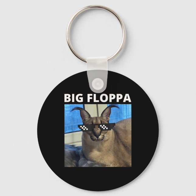 Big Floppa Meme Cat  Key Ring (Front)