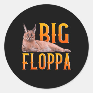 Big Floppa Meme Cute Caracal Cat  Classic Round Sticker