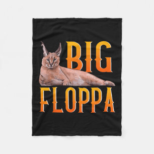Big Floppa Meme Cute Caracal Cat  Fleece Blanket