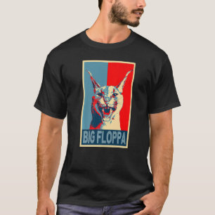 Big Floppa Meme Cute Caracal Cat hiss retro vintag T-Shirt