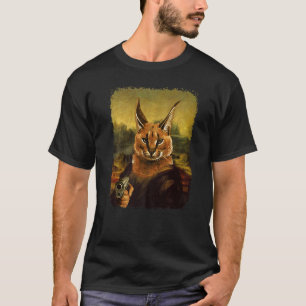 Big Floppa Meme funny Caracal retro vintage Cat wi T-Shirt
