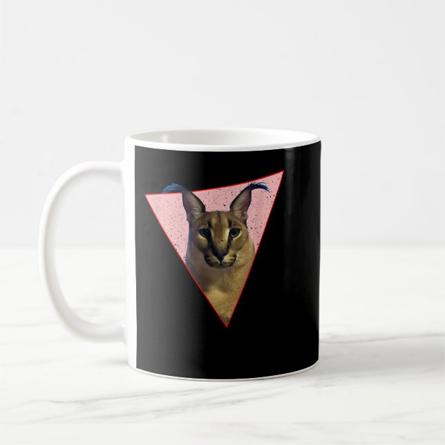 Big Floppa Meme funny cat Coffee Mug (Left)