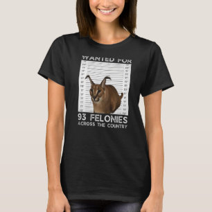 Big Floppa Wanted Caracal Cat Meme T-Shirt
