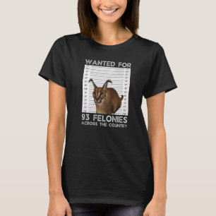 Big Floppa Wanted Caracal Cat Meme T-Shirt
