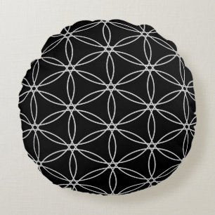 Big Flower of Life Pattern Round Cushion