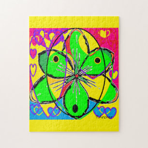 Big flower signed original art design very pretty  jigsaw puzzle