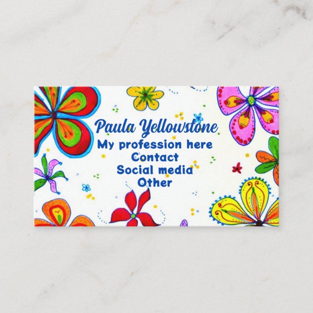 Big Flowers Art Custom Business Card (Front)
