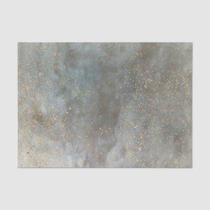 Big fog grey galaxy gold dots distressed textured tissue paper