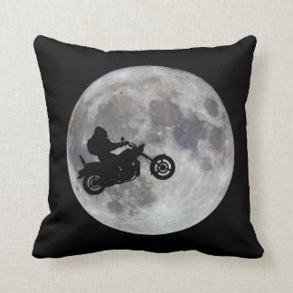 Big foot, big bike and a big bright moon cushion