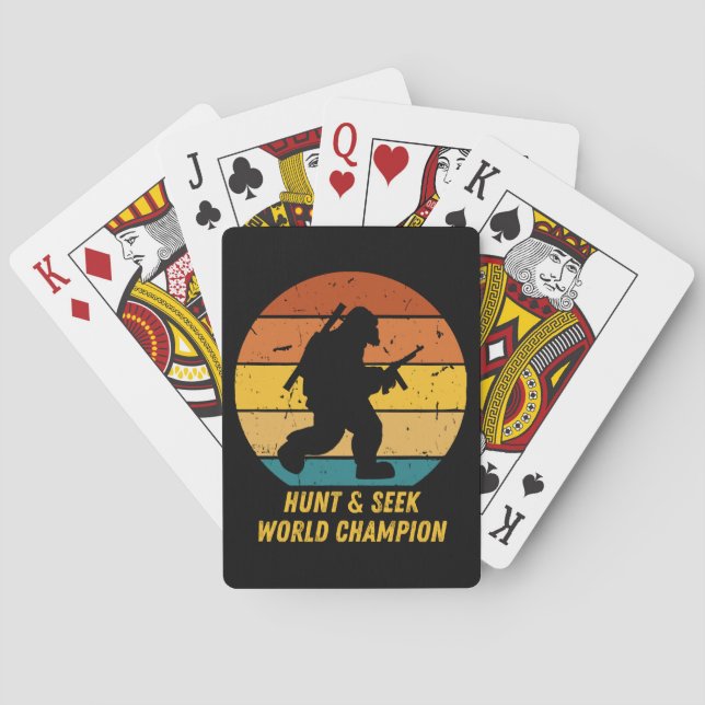 Big Foot Don't Want To Hide And Seek Anymore Now H Playing Cards (Back)