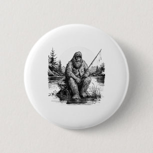 Big Foot Fishing Fishing Funny Sasquatch Fish 6 Cm Round Badge