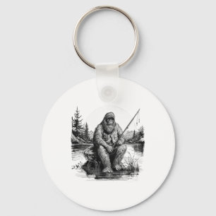 Big Foot Fishing Fishing Funny Sasquatch Fish Key Ring