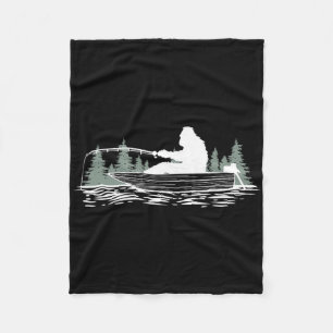 Big Foot Fishing Fishy Fishing Lover Fisherman Ret Fleece Blanket