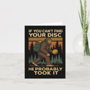 Big Foot Funny Disc Golf Sasquatch Men Women Kids Card
