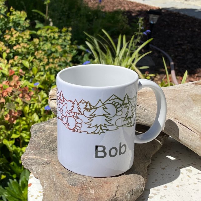 Big Foot Hiker Footprints Personalised Mug (Big Foot for Bob)