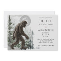 Big Foot/ Sasquatch Birthday Party Invitation