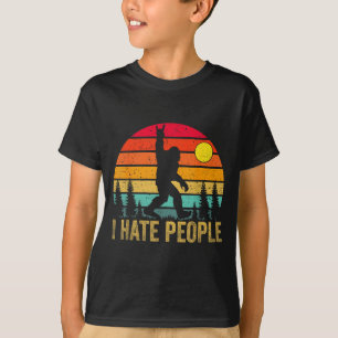 Big Foot Sasquatch I Hate People Funny Bigfoot Vin T-Shirt