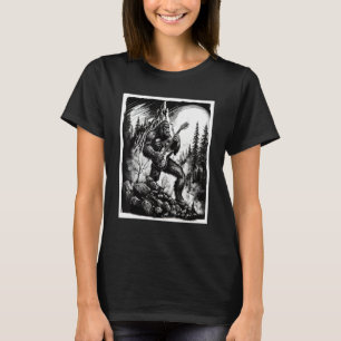 Big Foot Sasquatch Rock Guitar Music Metal Grunge  T-Shirt
