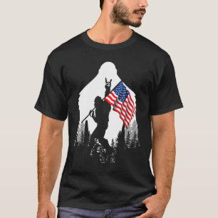 Big Foot Shirt Bigfoot American Flag Patriotic 