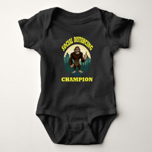 Big Foot Social Distancing Funny Baby Bodysuit