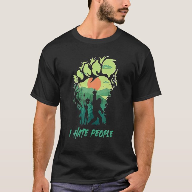 Big Foot St. Patricks Day, I Hate People Saint Pad T-Shirt (Front)