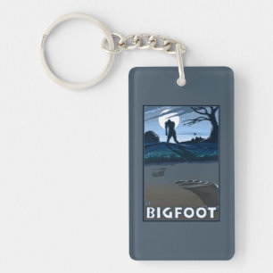 Big Foot walking through Golf Course Key Ring