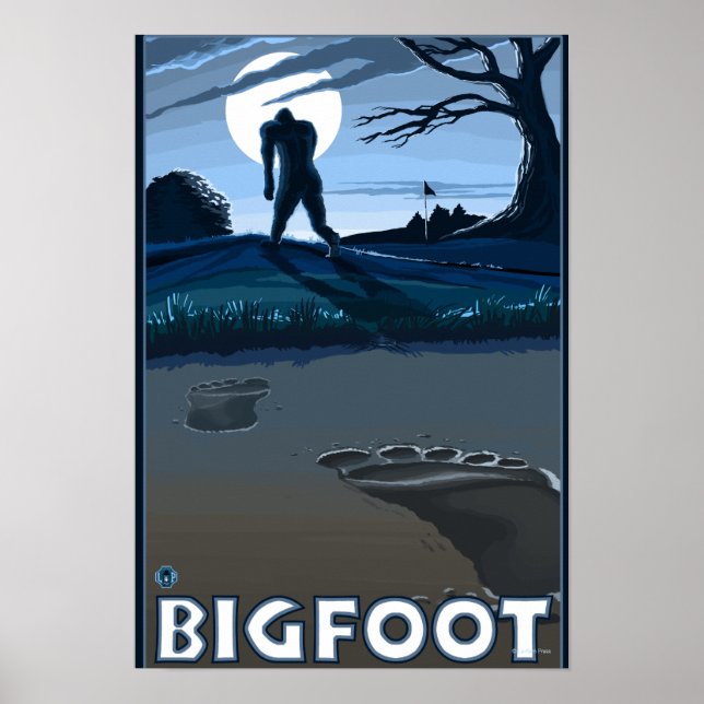 Big Foot walking through Golf Course Poster (Front)