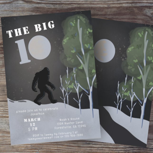 Big Foot Wild Adventure 10th Birthday Invitation (Creator Uploaded)