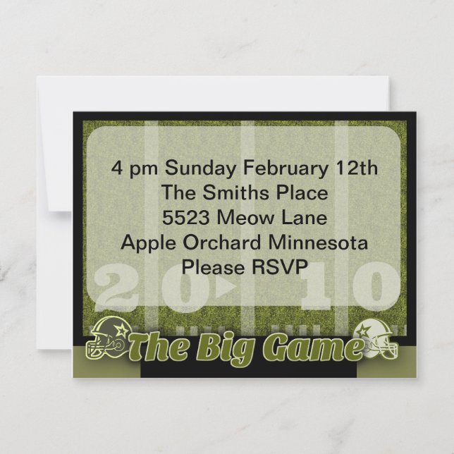 Big Football Game Party Invitation (Front)