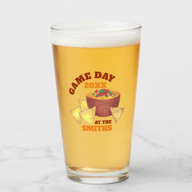 Big Football Game Tailgate Party Chips Cheese Dip Glass (Front Filled)