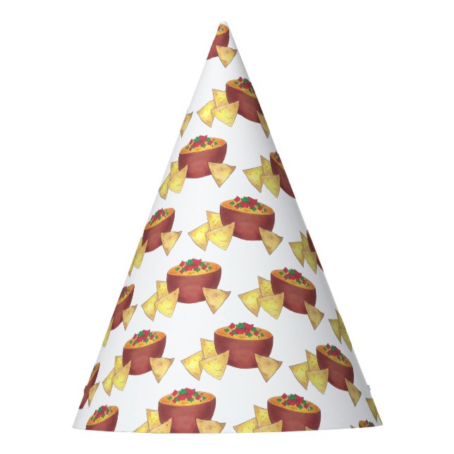 Big Football Game Watch Party Nachos Chips Queso Hat (Front)