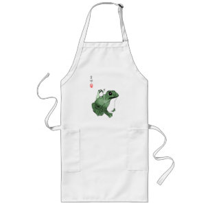 Big Frog Little Japanese Frog Toad 19th Century  Long Apron