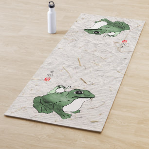 Big Frog Little Japanese Frog Toad 19th Century  Yoga Mat