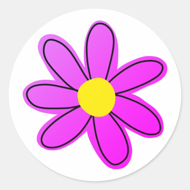 Big Fun Flower Round Sticker (Front)