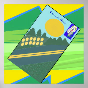 Big Funny Eggs Crossing the Road Poster