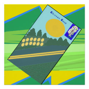 Big Funny Eggs Crossing the Road Poster