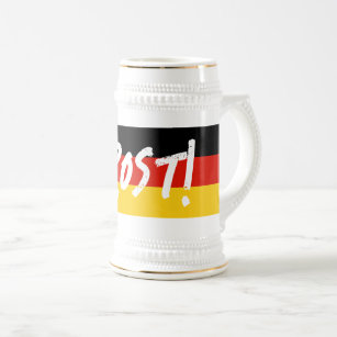 Big German flag retro beer stein mug. Prost!