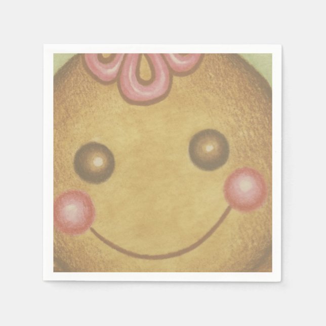 Big Gingerbread Cookie Paper Napkins (Front)