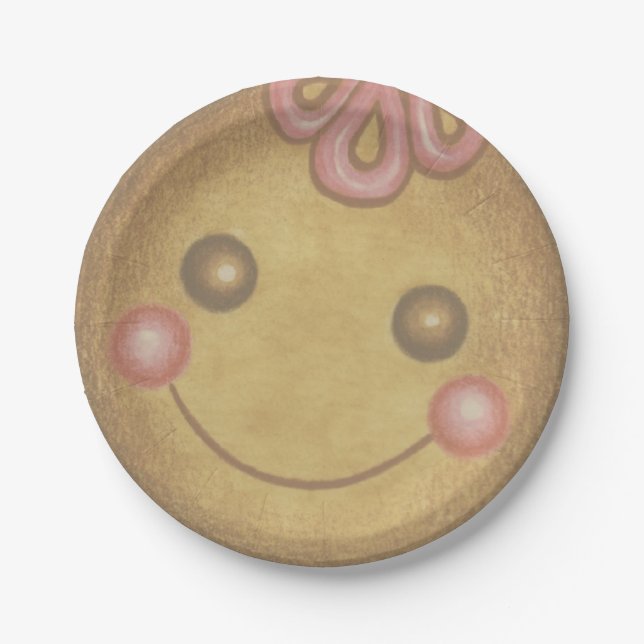 Big Gingerbread Cookie Paper Plates  (Front)