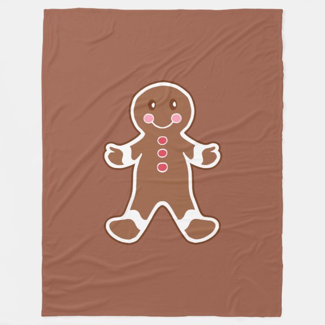 Big Gingerbread Fleece Blanket  (Front)