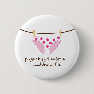 big girl 6 cm round badge