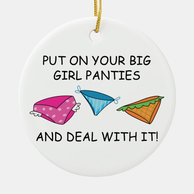 Big Girl Panties Ceramic Tree Decoration (Front)