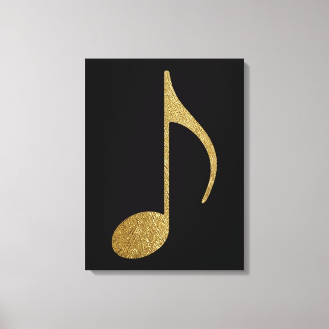 big gold colour musical note canvas print (Front)