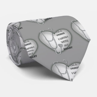 Big gray heart nurse  tie