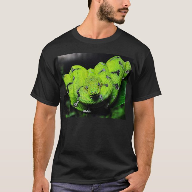 Big green boa snake t-shirt (Front)